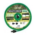 Kit raccord + tuyau perforé arrosage pluie fine 15m - 50m multi drop cap vert Kit raccord + tuyau perforé arrosage pluie fine 15m - 50m multi drop cap vert
