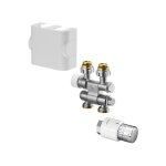 Kit de raccordement pour radiateur de salle de bain d'angle chrom 7 connexion dpart / retour blanc