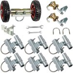 Kit rail porte coulissante acier - vevor - avec porte - roues double 6 supports universels rails 2 galets ... Kit rail porte coulissante acier - vevor - avec porte - roues double 6 supports universels rails 2 galets ...