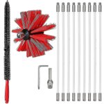 Kit de ramonage professionnel 2025 neuf 3, 6 m - brosse de nettoyage de cheminee reglable en nylon 100 ...