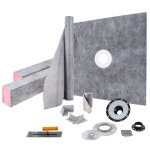 Kit receveur de douche - vevor - 1219x1219mm - grille acier inoxydable 10 cm - etanche - drain dcale ...