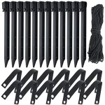 Kit de redressage d'arbre, 25 pi�ces, piquets d'arbre + sangles d'arbre + corde pour 4 jeunes arbres ...
