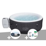 Kit spa gonflable bestway lay - z - spa havana rond airjet 2 / 4 places + ensemble mobilier 4 modules ...