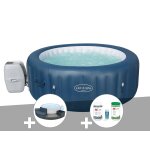 Kit spa gonflable bestway lay - z - spa milan rond airjet plus 4 / 6 places + ensemble mobilier + kit ...