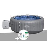 Kit spa gonflable bestway lay - z - spa santorini rond hydrojet pro 5 / 7 places + kit traitement brome ...