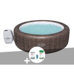 Kit spa gonflable bestway lay - z - spa st moritz rond airjet 5 / 7 places + kit traitement brome