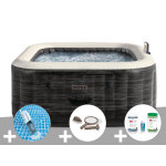 Kit spa gonflable intex purespa ardoise carr� bulles 6 places + aspirateur + kit d'entretien + kit de ...