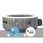 Kit spa gonflable intex purespa baltik rond bulles 6 places + aspirateur + kit d'entretien