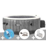 Kit spa gonflable intex purespa baltik rond bulles 6 places + aspirateur + kit d'entretien + porte - ...