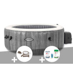 Kit spa gonflable intex purespa baltik rond bulles 6 places + kit d'entretien + kit de traitement brome ...