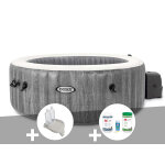 Kit spa gonflable intex purespa baltik rond bulles 6 places + porte - verre + kit de traitement brome ...