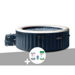 Kit spa gonflable intex purespa blue navy rond bulles 4 places + kit de traitement brome