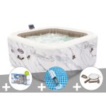 Kit spa gonflable intex purespa calacatta carr� bulles 4 places + 6 filtres + aspirateur + kit d'entretien ...