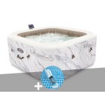Kit spa gonflable intex purespa calacatta carr� bulles 4 places + aspirateur
