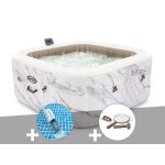 Kit spa gonflable intex purespa calacatta carr� bulles 4 places + aspirateur + kit d'entretien