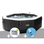 Kit spa gonflable intex purespa carbone octogonal bulles et jets 6 places + 12 filtres + aspirateur Kit spa gonflable intex purespa carbone octogonal bulles et jets 6 places + 12 filtres + aspirateur