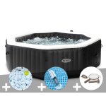 Kit spa gonflable intex purespa carbone octogonal bulles et jets 6 places + 5 kg de sel + aspirateur ... Kit spa gonflable intex purespa carbone octogonal bulles et jets 6 places + 5 kg de sel + aspirateur ...