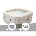 Kit spa gonflable intex purespa chevron carr� bulles 4 places + 6 filtres + kit d'entretien