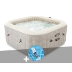 Kit spa gonflable intex purespa chevron carr� bulles 6 places + aspirateur