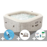 Kit spa gonflable intex purespa chevron carr� bulles 6 places + aspirateur + kit d'entretien + kit de ...