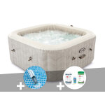 Kit spa gonflable intex purespa chevron carr� bulles 6 places + aspirateur + kit de traitement brome