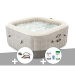 Kit spa gonflable intex purespa chevron carr� bulles 6 places + kit d'entretien + kit de traitement brome ...