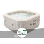 Kit spa gonflable intex purespa chevron carr� bulles 6 places + kit de traitement brome