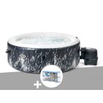Kit spa gonflable intex purespa galaxie rond bulles avec led 4 places + 6 filtres