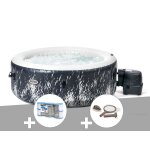 Kit spa gonflable intex purespa galaxie rond bulles avec led 4 places + 6 filtres + kit d'entretien