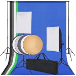 Kit de studio 5 toiles de fond colorées et 2 boîtes à lumière Kit de studio 5 toiles de fond colorées et 2 boîtes à lumière