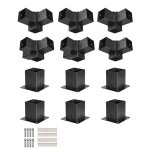 Kit de supports de pergola - duoku - ensemble de 12 - supports pour poteaux en bois 92x92 mm - angles ...