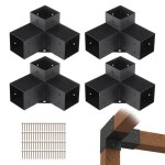 Kit supports de pergola - vevor - 220 x 220 x 152 mm - support de poteau bois de menuiserie - pour tonnelles, ...
