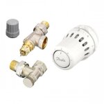 Kit thermostatique complet tte + corps ra - fn 15 querre inverse + coude de rglage - react? danfoss ...