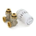 Kit thermostatique avec t�te ra et raccord en h type rlv - kb - react? danfoss