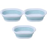 Kjakl - 3pcs bassine pliable, 32 cm seau pliable, bassine  vaisselle portable, bassine plastique multifonctio ...