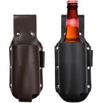 Kkahq - 2 pices bire holster en cuir, portable etui  bire sac  bire ceinture de canette pour camping ...