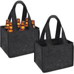 Kkahq - lot de 2 sac  bouteilles, porte - gobelet en feutre pour 6 bouteilles, rutilisable sac en feutre ...
