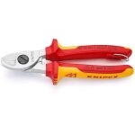 Knipex coupe - c�bles isol�es par gaines bi - mati�re, certifi�es vde 165 mm - 95 16 165 t bk