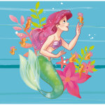 Komar - papier peint panoramique ariel bleu, rose et vert - disney
