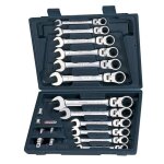 Ks tools 503. 4868 coffret de cls mixtes a cliquet a tete inclinable a verrouillage gear plus