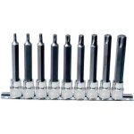 1 / 2  jeu de douilles tournevis torx chromeplus, longues, 9 pcs t20 - t60