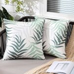 Ksfal - housse coussin exterieur impermeable en polyester coussins canape decoratif motifs feuilles imprim ...