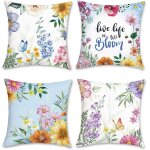 Ksfal - housse de coussin fleurs 45x45 cm fleur floraison velours doux décoratif taie d'oreiller pour ... Ksfal - housse de coussin fleurs 45x45 cm fleur floraison velours doux décoratif taie d'oreiller pour ...
