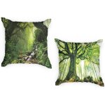 Ksfal - housse de coussin - nature arbres cascade - ensemble de 2 motifs coussin d'extrieur - impermable ...