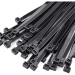 Kyaoayo - 100 pices collier de serrage plastique noir 450 mm x 9 mm, serre cbles nylon, attaches de ...