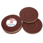 Kyaoayo - 25 disques abrasifs diamtre 225 mm grain p40 10 trous en rouge papier abrasif pour construction ...