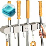 Kyaoayo - accroche balai mural ¿ adieu les trous, sans perçage ¿ 4 supports + 5 crochets fixation solide ... Kyaoayo - accroche balai mural ¿ adieu les trous, sans perçage ¿ 4 supports + 5 crochets fixation solide ...