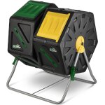 Kyaoayo - composteur de jardin double chambre - petit composteur rotatif avec système de rotation facile, ... Kyaoayo - composteur de jardin double chambre - petit composteur rotatif avec système de rotation facile, ...