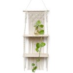 Kyaoayo - etagere murale bois macramé boheme deco plantes houppe manuel tissé chambre salon wc etagere ... Kyaoayo - etagere murale bois macramé boheme deco plantes houppe manuel tissé chambre salon wc etagere ...