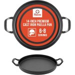 Kyaoayo - pole a paella professionnel (36 cm) - pole en fonte antiadhsif pour cuisinire, four, bbq, ...